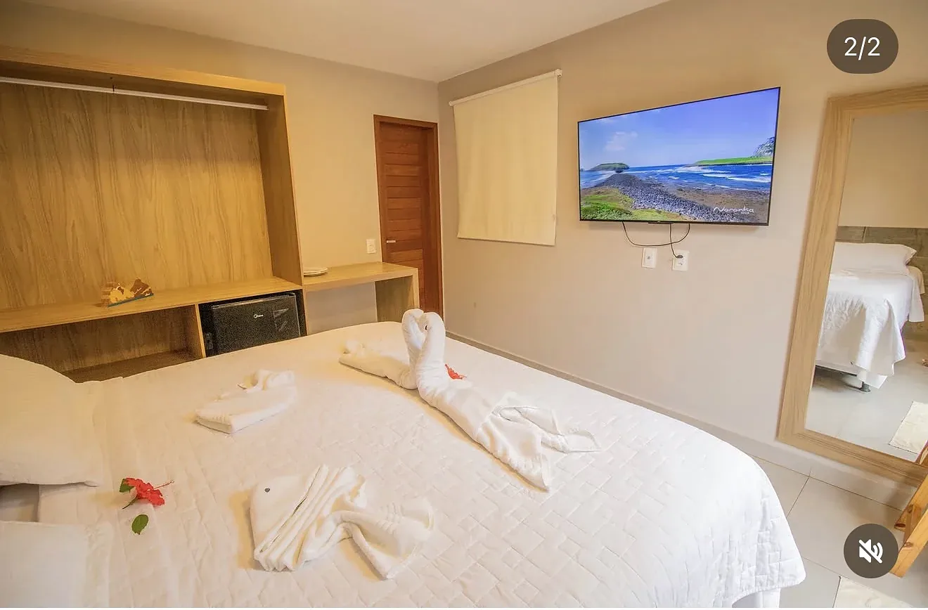 Bed in the Deluxe Double room